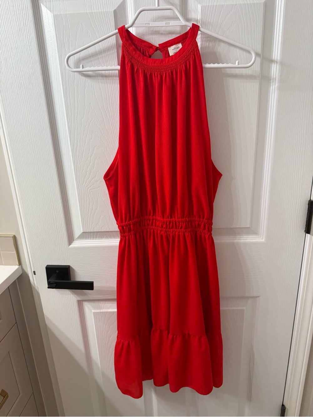 Aritzia Red Sleeveless Halter Dress - Casual Women's Summer Dress